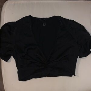 Forever 21 Black Puff Sleeve Blouse